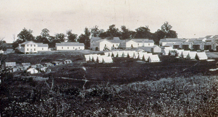 Refugee huts at Camp Nelson