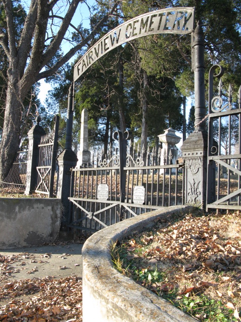 Entrance to Fairview Cemetery in Arkansas
