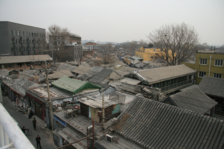 Beijing hutong district from above