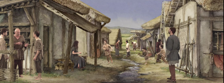 Scene in the Gallic village of Bibcracte