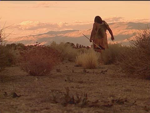 Paiute man in Owens Valley (re-enactment)
