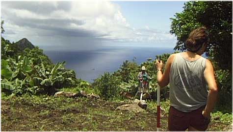 Archaeologists at a site on Saba