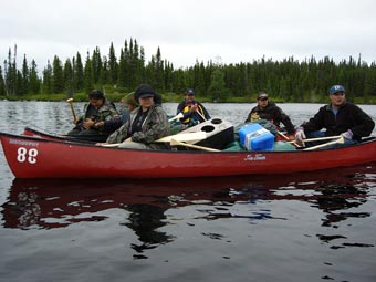 Field Team in Canoe