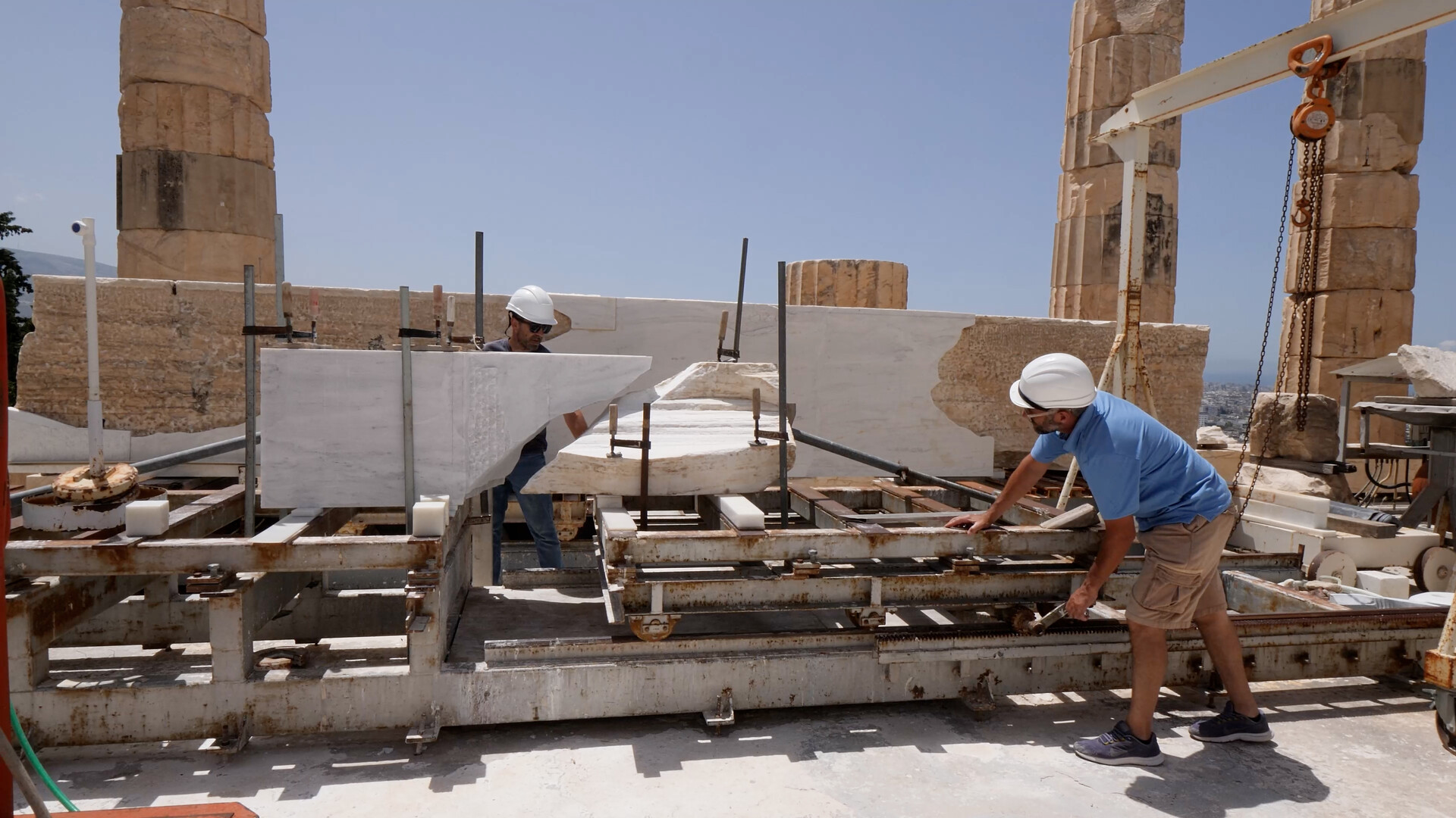 fountain and columns