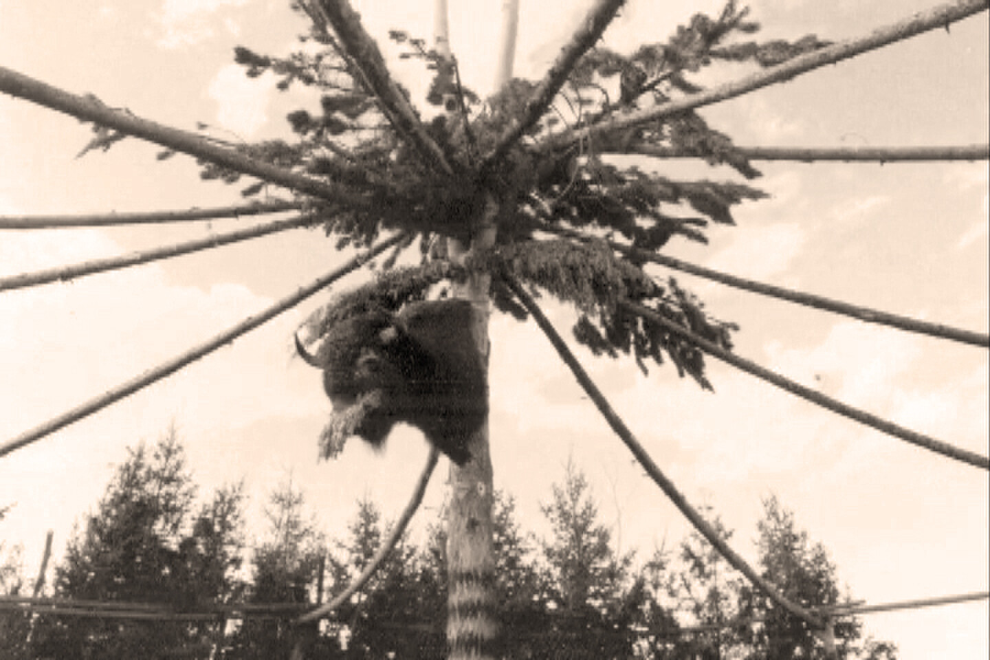 fountain and columns