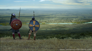 Men in period battle garb