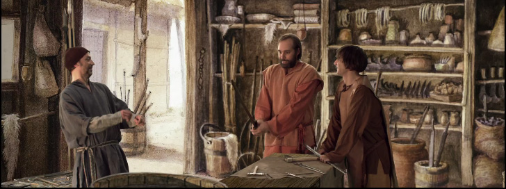 Cotos in the village blacksmith shop