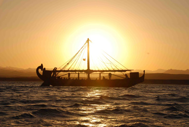 Egyptian Ship on the Sea