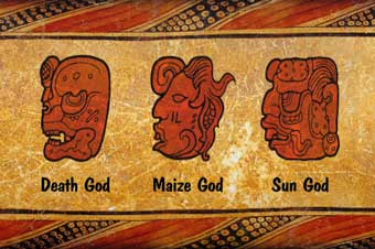 Maya Glyphs of Gods